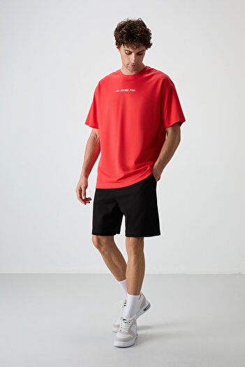 AIR JONES Siyah Pamuklu Kalın Yumuşak Dokulu Comfort Fit Basic Erkek Şort - 81274
