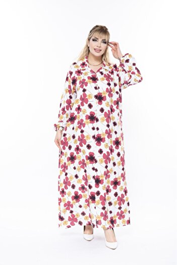 mervemoda Women's Long Sleeve Summer Plus Size Dress