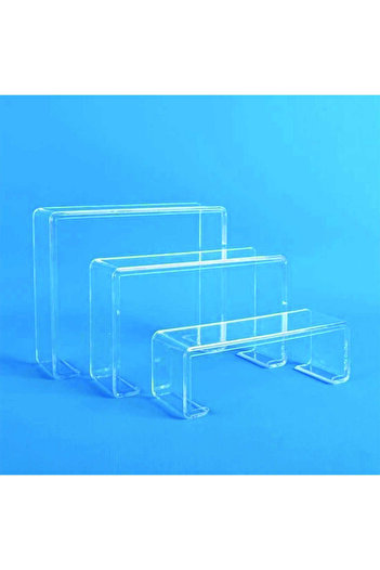 Modern Raf Shoe Display Stand 3-Piece Ladder Set Stepped Plexi Transparent