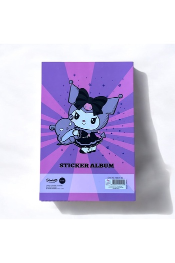 BAK GEL AL Purple-Pink Kuromi Sticker Album → Kuromi Gothic Sticker Notebook - Purple and Pink Line Character Collection