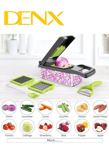 Denx 15 in 1 Multifunctional Vegetable Chopper Food Processor with Container and Draining Basket DX2025