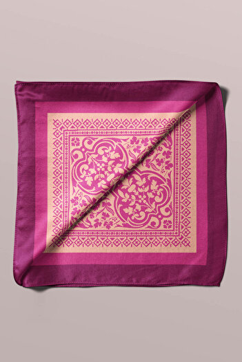 Modabutik Kadın Vintage Desenli Bandana Pembe Dg0206-22