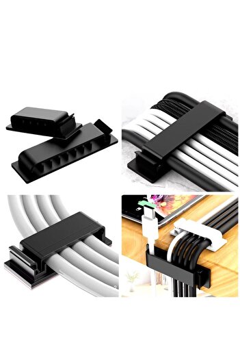 Hayveys home 4-Piece Adhesive Cable Organizer Clip Set