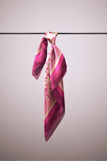 Modabutik Kadın Vintage Desenli Bandana Pembe Dg0206-22
