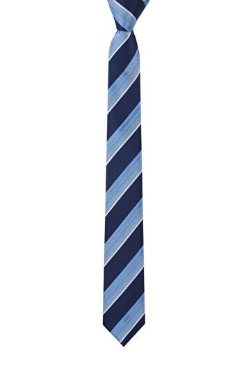 Esgue Slim Fit Blue - Navy Blue ριγέ λεπτό 6 cm. Χειροποίητη γραβάτα