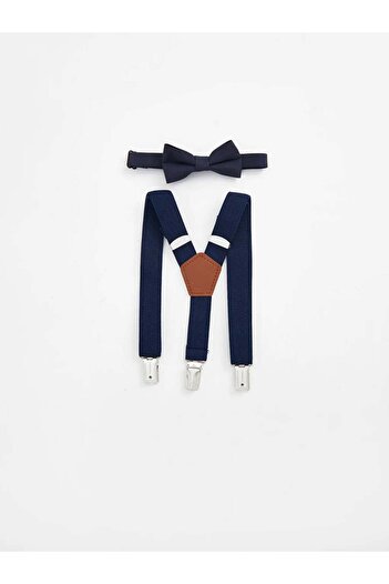 LC Waikiki Σετ LCW baby Navy Blue Baby Boy Παντελόνι και παπιγιόν 2 τεμαχίων