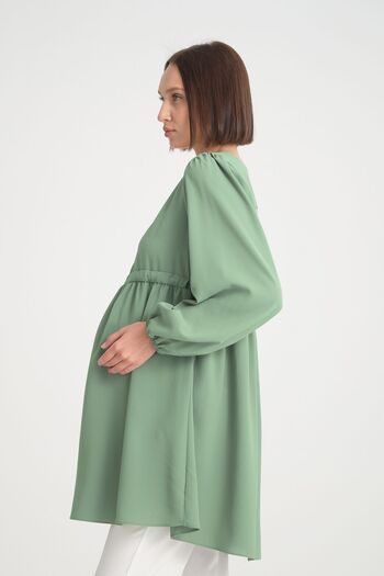 KATLİN MATERNİTY WEAR Pregnant Jessica Fabric Tunic with Front Opening Button Detail (breastfeeding)