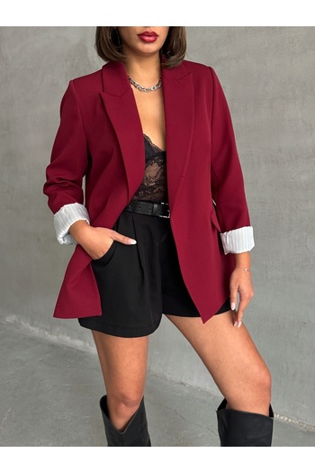 BEJNA Women's Lining Striped Jacket