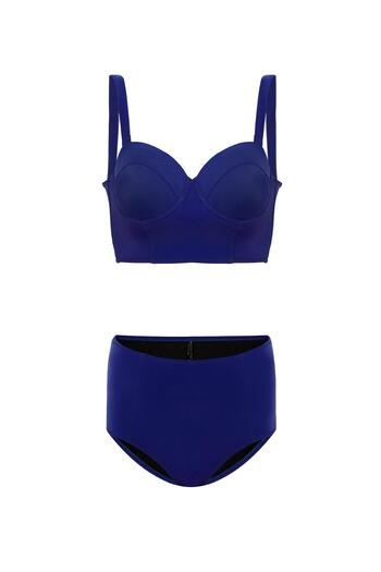 AQUAVİVA Σετ μπικίνι Aquaviva Γυναικείο Navy Blue Valencia με λεπτομέρεια με επένδυση ψηλόμεσο