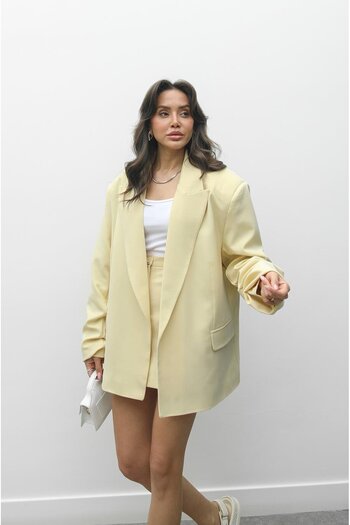 Havoş Yellow Helena Jacket Skirt Suit