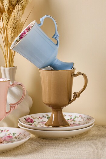 Perotti 6 People Porcelain Dwarf Cup Color Garden