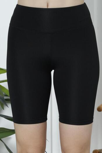 Nicoletta High Waist Women's Leggings - Cycling Biker Black Shorts