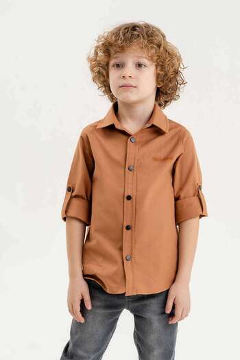 DAZZLEDKİDS Long Foldable Sleeve Boy's Shirt