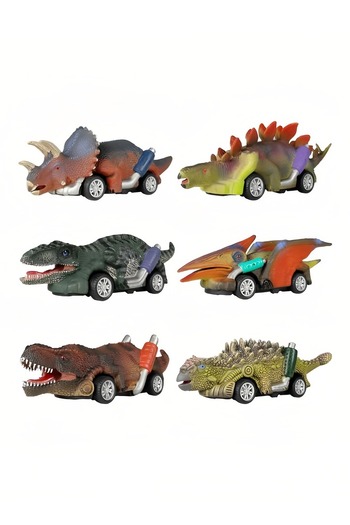 Yelajoy 6 Pack Dinosaur Toy Pull Back Cars,14 X 12.5 X 8.5cm,Made of Non-Toxic,Safe Environmentally
