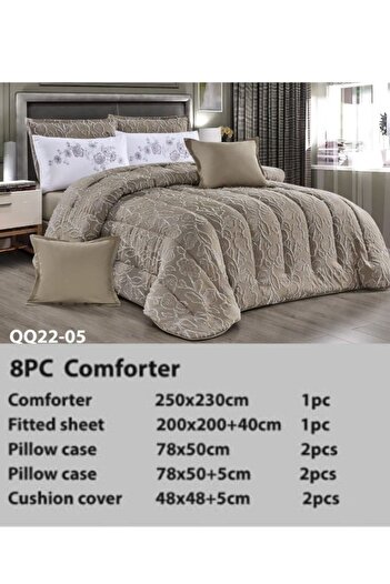 Moon Luxury Embroidered Jacquard Bedspread, 8 Pieces 250x230, 200x200, 78x50, 48x48cm, 6kg