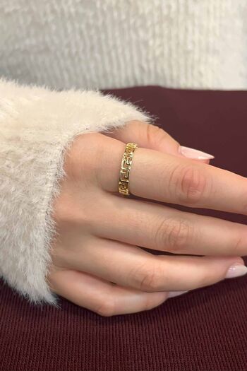TREND COLLECTİON 3 Adet Ayarlanabilir Gold Kadın Yüzük Seti