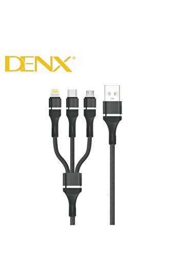 Denx 3 in 1 Cable For Fast Charging and Data Transfer 1.2CM