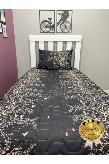Çetinhome Çetinhome Single Quilted Pique Set 4 Seasons Silva Black