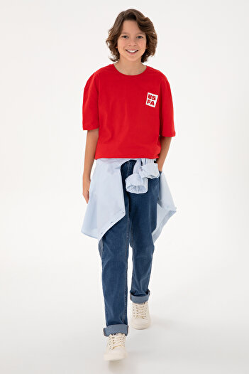 U.S. Polo Assn. Erkek Çocuk Kırmızı Basic Tişört 50295447-VR030