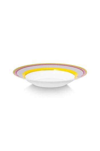 Pip Studio Porcelain plate, Pip Studio, Stripes Yellow, 23.5cm, Pip Chique collection
