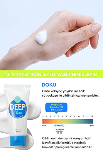 Missha Hassas Ciltler Için Cilt & Makyaj Temizleme Sütü A'pıeu Deep Clean Cleansing Milk 130ml