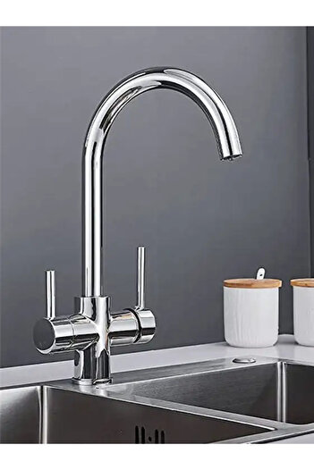 FAWER Faucet & Shower Purified Luxury 3 Way Chrome Kitchen Sink Faucet
