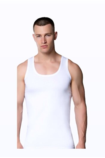 DONLİZZA Silver Men's Combed Cotton Undershirt White 6 Pieces