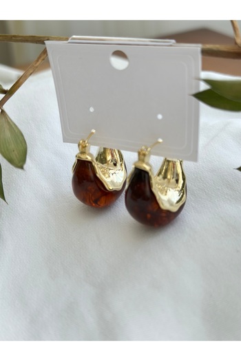 mibrillo Agate Stone Basket Model Balloon Earrings