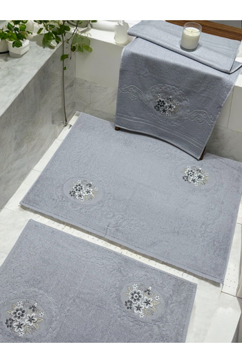 AYHANHOME 3D Embroidered 3-Piece Floor Mat Set