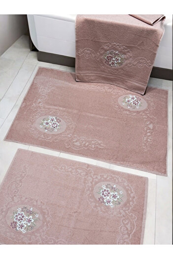 AYHANHOME 3D Embroidered 3-Piece Floor Mat Set