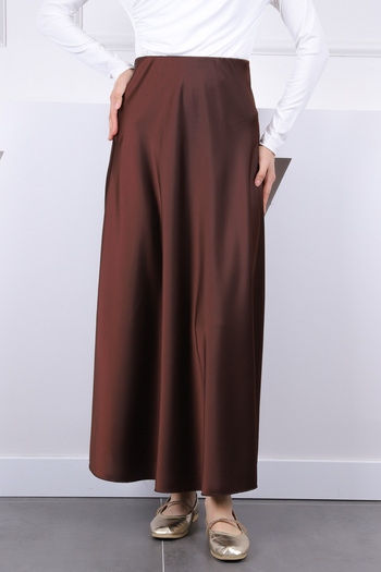 İmajButik Brown Satin Skirt