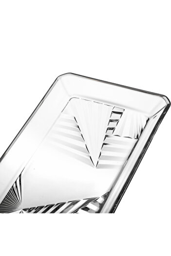 Paşabahçe Set of 2 clear glass serving plates, made in Turkey