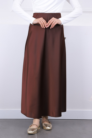 İmajButik Brown Satin Skirt