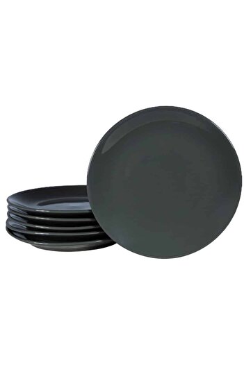 Cesiro Set of 6 dessert plates, Anthracite Grey Matt, 21 cm