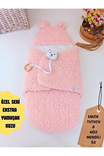 Tomuycuk Peluş Bebek Dış Kundağı Oyuncaklı Uyku Tulumu Hastane Çıkışı Hediyelik Sarma Battaniye