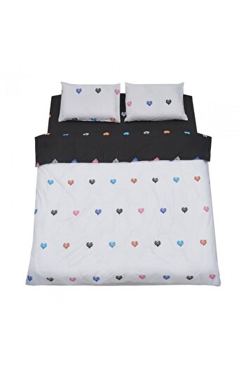 vanora Microfiber King size Bed set Hearts