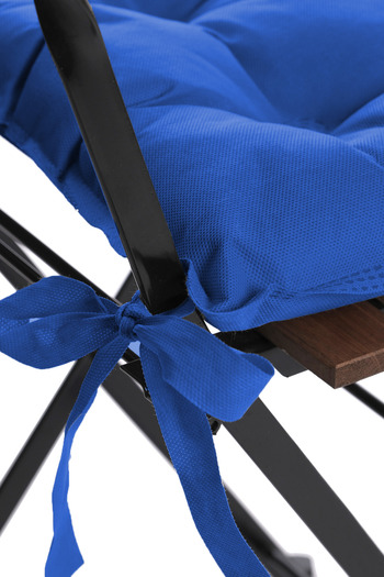 ADARYA HOME Plain Decorative Pouf Chair Cushion with Laces 40X40 (Blue)