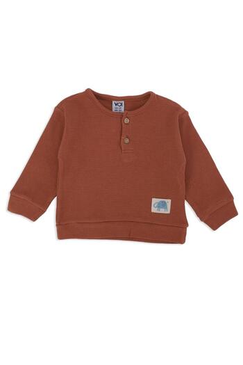Bebelop Boy's Printed Waffle Embroidered 2-Piece Top and Bottom Set