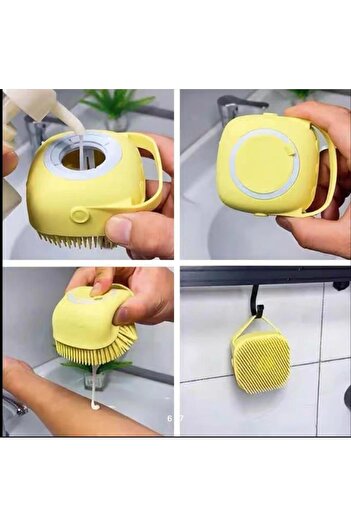 Hayveys home Fiber Cat Dog Care Pad Comb - Bath Brush with Shower Gel Tank
