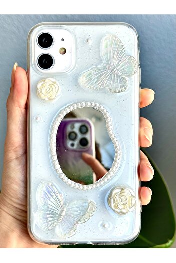 Go Aksesuar Iphone 11 Uyumlu 3d Oyuncak Aynalı Kelebek Tasarımlı Yumuşak Silikon Kılıf