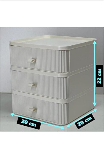 Hayveys home 3 Drawers Cream Makeup Cosmetic Jewelry Accessory Organizer