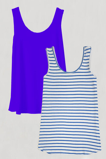 EFFE 2 Pieces A-Line Cotton Thick Strap Athlete T-Shirt