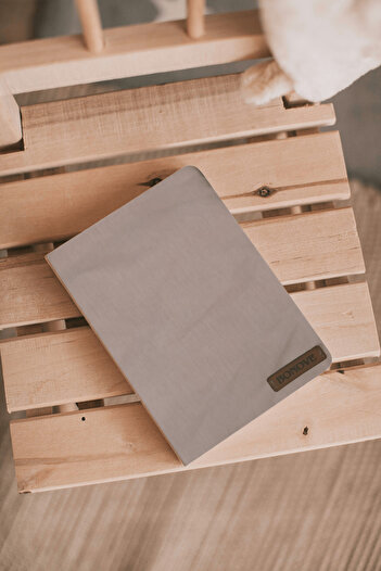 BONOVE Book Cover Beige Color Plain Patterned Book Protection Organizer