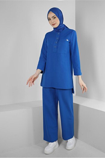 Alvina BUTTONED POCKET DETAILED DOUBLE PANT SUIT 43564