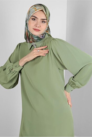 Alvina SHIRT COLLAR STONE DETAILED PANT SUIT 43587