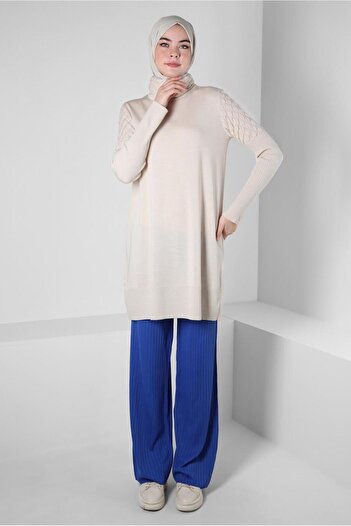 Alvina THROAT COLLAR STRICK TUNIC 44006
