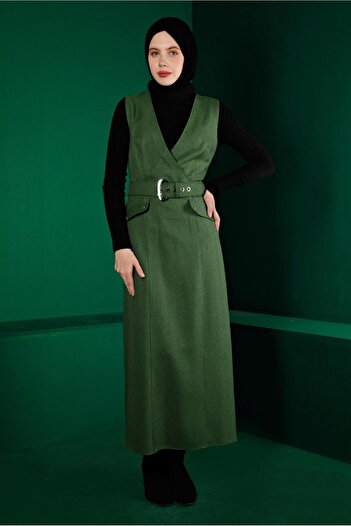 Alvina SCRATCH PATTERNED BELT GILET 43366