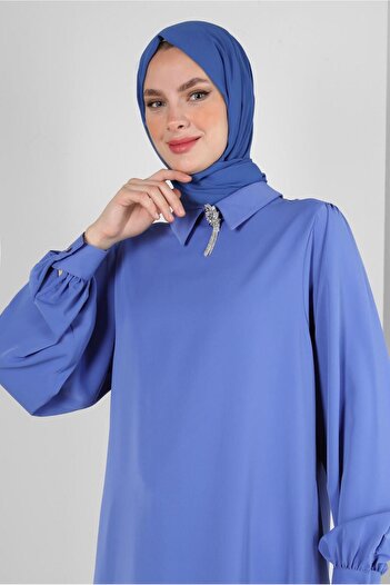Alvina SHIRT COLLAR STONE DETAILED PANT SUIT 43587