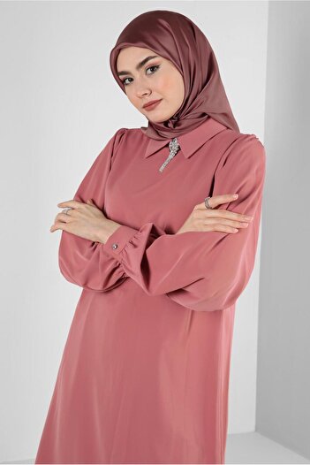 Alvina SHIRT COLLAR STONE DETAILED PANT SUIT 43587