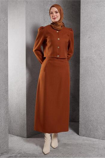 Alvina 45278 Model Buttoned Skirt Set